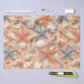 Rustikale Küste - Muscheln, Starfish, Riff (8) Seidenpapier (Handwerk)