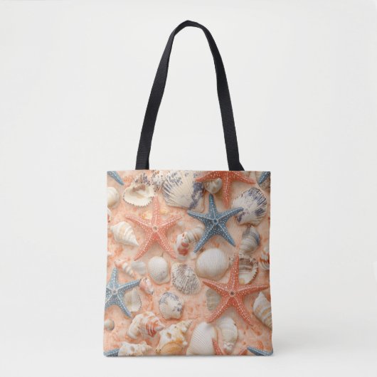 Rustikale Küste - Muscheln, Starfish, Riff (8) Tasche (Vorderseite)