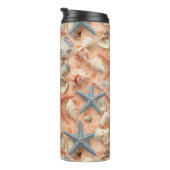 Rustikale Küste - Muscheln, Starfish, Riff (8) Thermosbecher (Nach rechts gedreht)