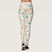 Rustikale Küste - Muscheln, Starfish, Riff (9) Leggings (Rückseite)