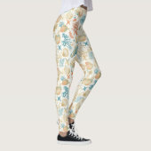 Rustikale Küste - Muscheln, Starfish, Riff (9) Leggings (Rechts)