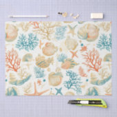 Rustikale Küste - Muscheln, Starfish, Riff (9) Seidenpapier (Handwerk)