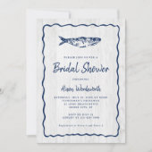 Rustikale Küste Sardinien Fisch Brautparty Einladung (Vorderseite)