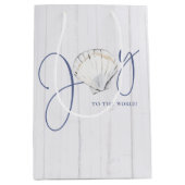 Rustikale Küste Weihnachten Seashell Joy Mittlere Geschenktüte (Vorderseite)