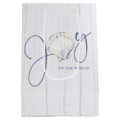 Rustikale Küste Weihnachten Seashell Joy Mittlere Geschenktüte (Rückseite)