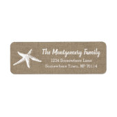 Rustikale Küste Weißer Starfish & Imitate Burlap (Vorne)