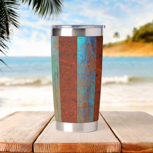 Rüstikale Küsten-Wasserflasche Thermobecher (Strand)