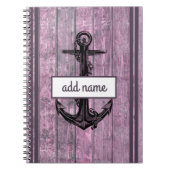 Rustikale Küstenanschor rosa Name nautischer Hinwe Notizblock (Vorderseite)