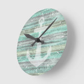 Rustikale Küstendekoration Anker Runde Wanduhr (Winkel)