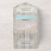 Rustikale Küstendestination Hochzeit All In One Einladung (Außenbereich)