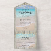 Rustikale Küstendestination Hochzeit All In One Einladung (Innen Boden)