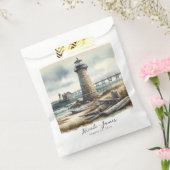 Rustikale Küstenlandschaft Leuchtturm Strand Hochz Geschenktütchen (Versiegelt)