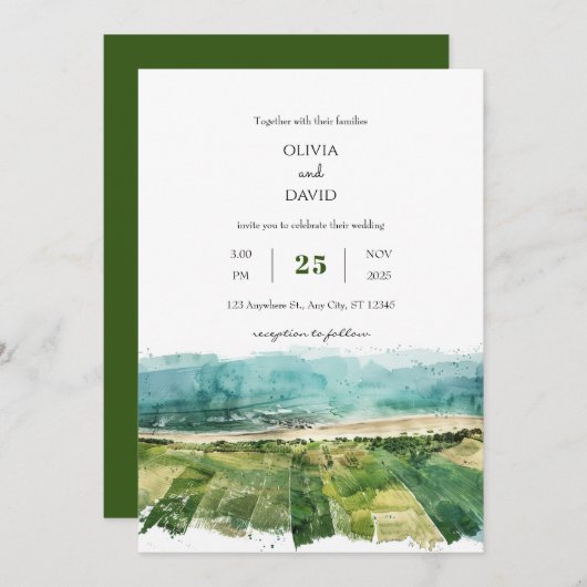 Rustikale Küstenlandschaften Grüne Landschaften Vi Einladung (Vorne/Hinten)