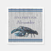 Rustikale Küstenschifffahrt Blaues graues Holz Nap Serviette (Vorderseite)