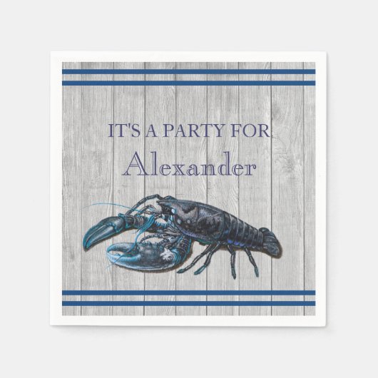 Rustikale Küstenschifffahrt Blaues graues Holz Nap Serviette (Vorderseite)