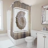 Rustikale Küstenspirale Seashell & Driftwood Plank Duschvorhang (Beispiel)
