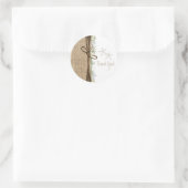 Rustikale Küstenstrasse Starfish Burlap & Greenery Runder Aufkleber (Tasche)