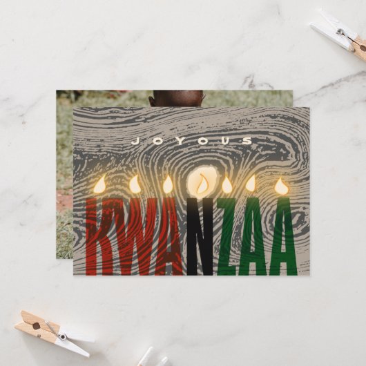 Rustikale Kwanzaa Candles Card Karte (Vorderseite/Rückseite Beispiel)