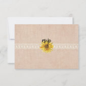 Rustikale Lace & Burlap Sonnenblumen Hochzeitkarte RSVP Karte (Rückseite)