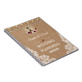 Rustikale Lace Burlap String Lights Hochzeitsplane Notizblock (Rechte Seite)