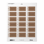 Rustikale Lace Burlap Wedels Labels Adressaufkleber (Vorne)