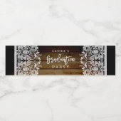 Rustikale Lace Graduation Party Wasserflaschen Eti Wasserflaschenetikett (Einzelnes Label)