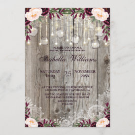 Rustikale Lace Jar Holzofenleuchten |Brautparty Einladung