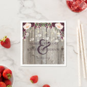 Rustikale Lace Jar Wood & String Lights Hochzeit Serviette (Beispiel)