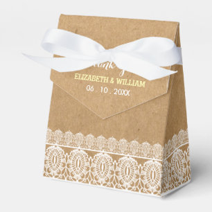Rustikale Lace & Paper Wedding Danke, gelb Geschenkschachtel