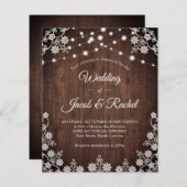 Rustikale Lace & String Lights Hochzeit Einladung (Vorne/Hinten)