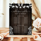 Rustikale Lace Wood String Lights Business Price L Menükarte