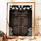 Rustikale Lace Wood String Lights Business Price L Menükarte