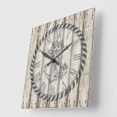 Rustikale, lackierte Holzplanks, blutleere Ankervo Quadratische Wanduhr (Winkel)