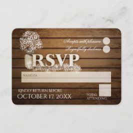 Rustikale Ladder Liebe Gipskraut UAWG Wedding RSVP Karte
