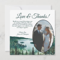 Rustikale Lake Tahoe-Aquarell-Oval-Foto-Hochzeit