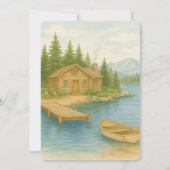 Rustikale Lake Tahoe Mountain Lodge Romantische Ho Einladung (Rückseite)