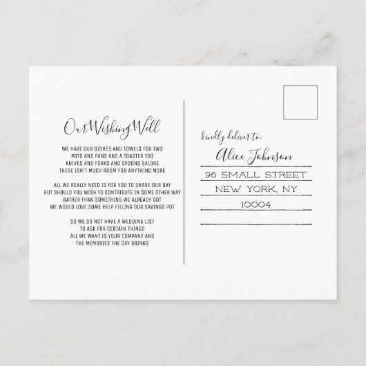 Rustikale Lakeside Wedding RSVP Postcard Einladungspostkarte (Rückseite)