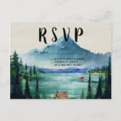 Rustikale Lakeside Wedding RSVP Postcard Einladungspostkarte (Vorderseite)