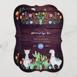 Rustikale Lama Wasserfarbe Folk Blume JEDE VERANST Einladung