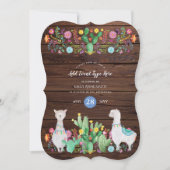 Rustikale Lama Wasserfarbe Folk Blume JEDE VERANST Einladung (Vorderseite)