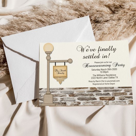 Rustikale Lampe Post Housewärming Einladung