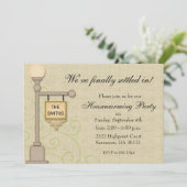 Rustikale Lampe Post Housewärming Einladung (Stehend Vorderseite)