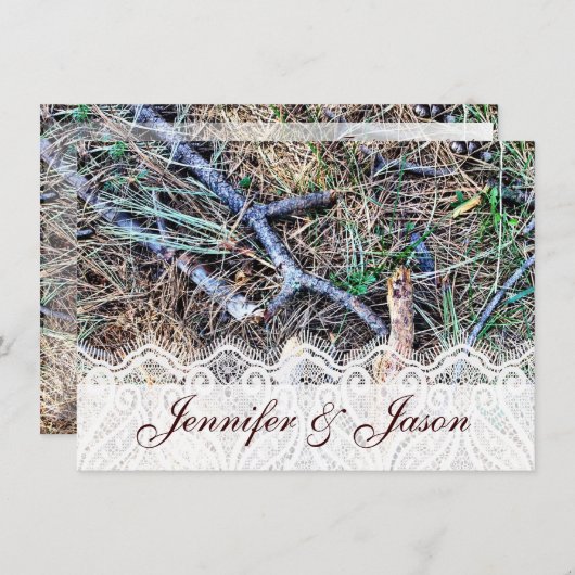 Rustikale Land-Camouflage-und Einladung (Vorne/Hinten)