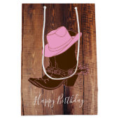 Rustikale Land-Cowgirl-Stiefel u. Mittlere Geschenktüte (Rückseite)