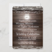 Rustikale Land-Hochzeit mit Spitze u. Weckglas Einladung (Vorderseite)