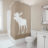 Rustikale Land-Imitat-Leinwand-weiße Duschvorhang (Beispiel)