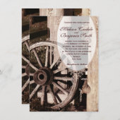 Rustikale Land-Lastwagen-Rad-Hochzeits-Einladungen Einladung (Vorne/Hinten)