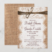 Rustikale Land-Leinwand-Brautparty-Einladungen Einladung (Vorne/Hinten)
