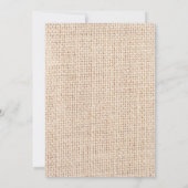 Rustikale Land-Leinwand-Spitze-Schnur-Hochzeit Einladung (Rückseite)