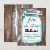 Rustikale Land-Mason-Glas-Save-the-Date-Postkarten Ankündigungspostkarte (Vorne/Hinten)